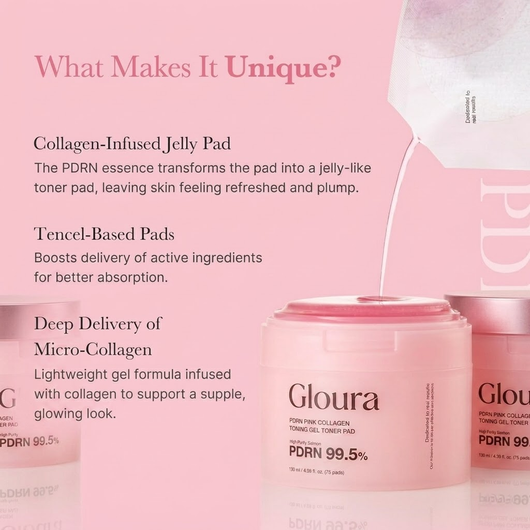 PDRN Pink Collagen Toning Gel Toner Pad