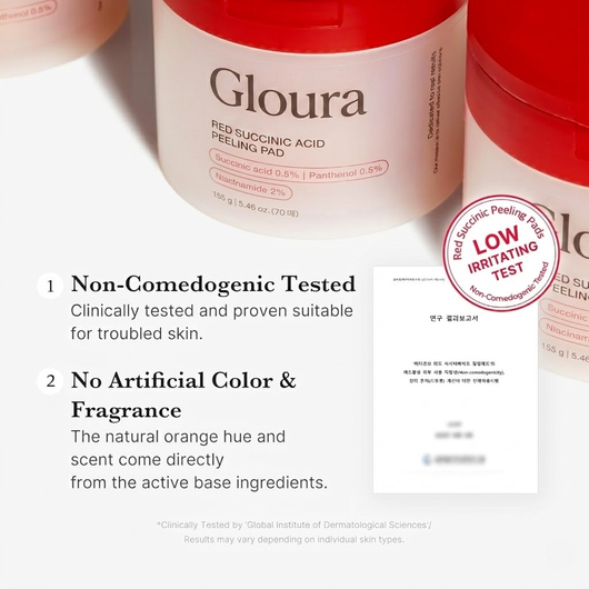 Red Succinic Acid Peeling Toner Pad